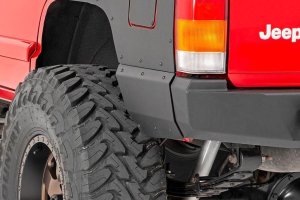 Jeep Cherokee Quarter Panel Armor - Rear - Rough Country - Rough Country, Textured Black Powdercoat - Black - '97-'01